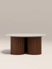 Cult Furniture Natural Skylar Round Stone Coffee Table - Image 2 of 5