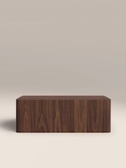 Cult Furniture Walnut Sabel Rectangle Stone Coffee Table - Image 2 of 6