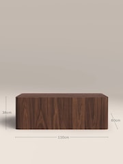 Cult Furniture Walnut Sabel Rectangle Stone Coffee Table - Image 4 of 6
