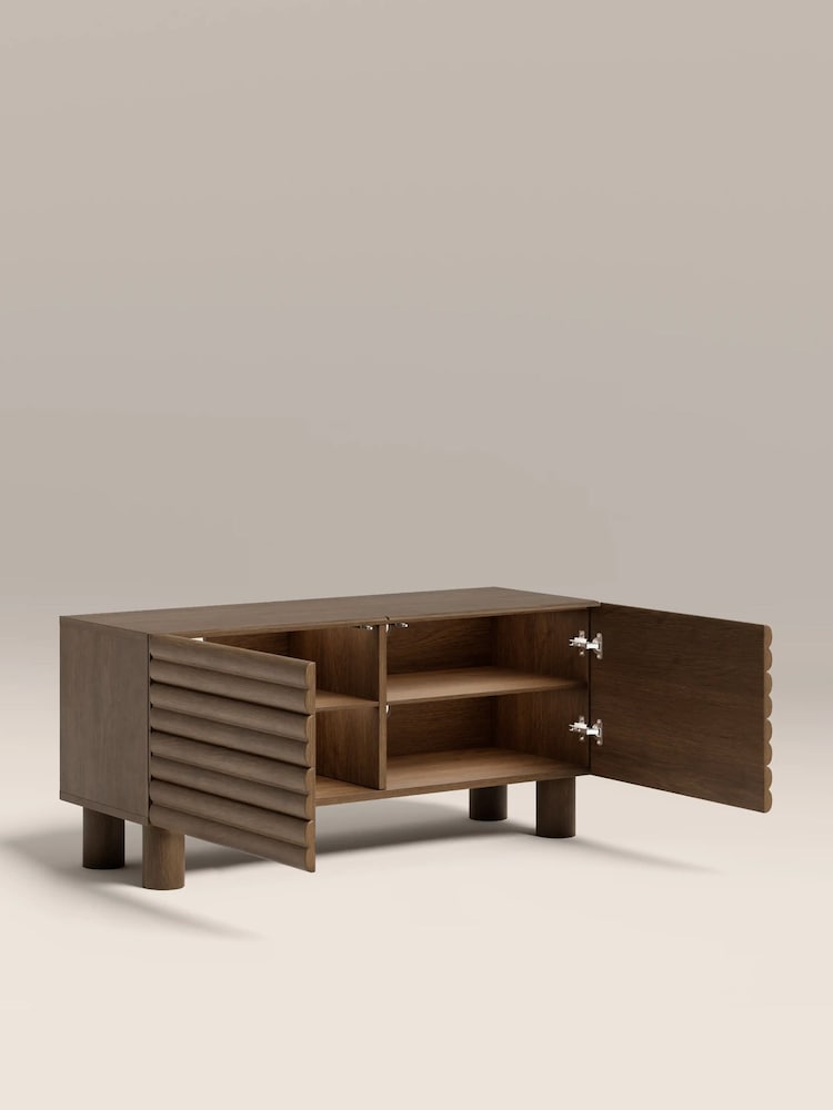 Cult Furniture Walnut Effect Raphael Wooden TV Stand - Image 6 of 6 Cult Furniture Walnut Effect Raphael Wooden TV Stand - Image 6 of 6