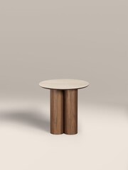 Cult Furniture Natural Noelle Round Stone Side Table - Image 3 of 5
