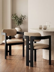 Cult Furniture Latte Hallie Velvet Carver Dining Chair - Image 1 of 8
