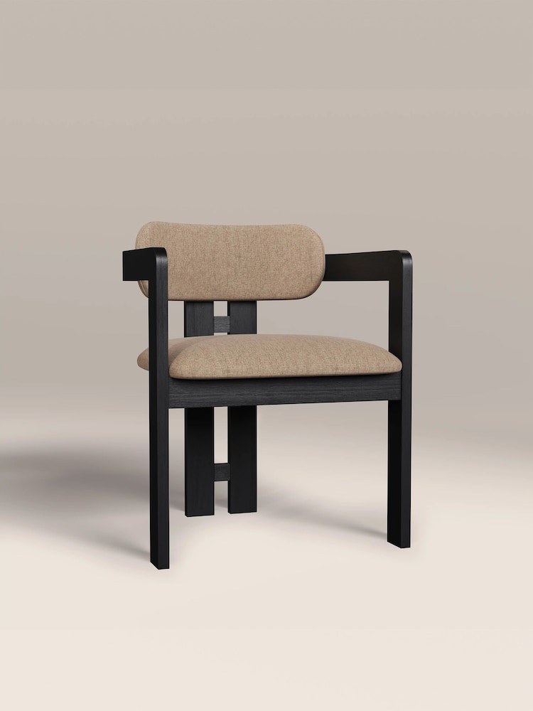 Cult Furniture Latte Hallie Velvet Carver Dining Chair - Image 2 of 8 Cult Furniture Latte Hallie Velvet Carver Dining Chair - Image 2 of 8