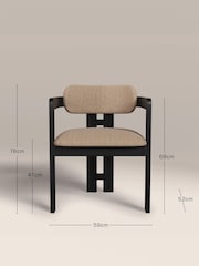 Cult Furniture Latte Hallie Velvet Carver Dining Chair - Image 3 of 8