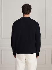 Black Signature Boiled Wool Zip Up Knitted Jacket - Image 3 of 5