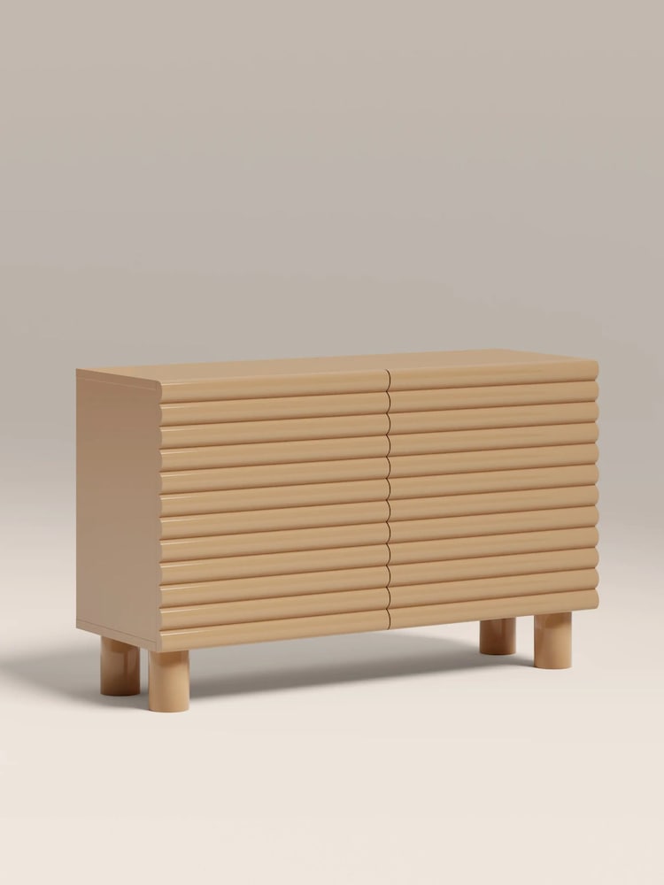 Cult Furniture High Gloss Taupe Raphael 2 Door Sideboard - Image 2 of 6 Cult Furniture High Gloss Taupe Raphael 2 Door Sideboard - Image 2 of 6