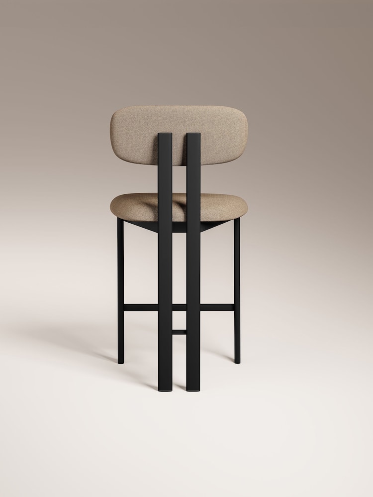 Cult Furniture Set of 2 Latte & Black Arbor Velvet Kitchen Stools - Image 7 of 7 Cult Furniture Set of 2 Latte & Black Arbor Velvet Kitchen Stools - Image 7 of 7