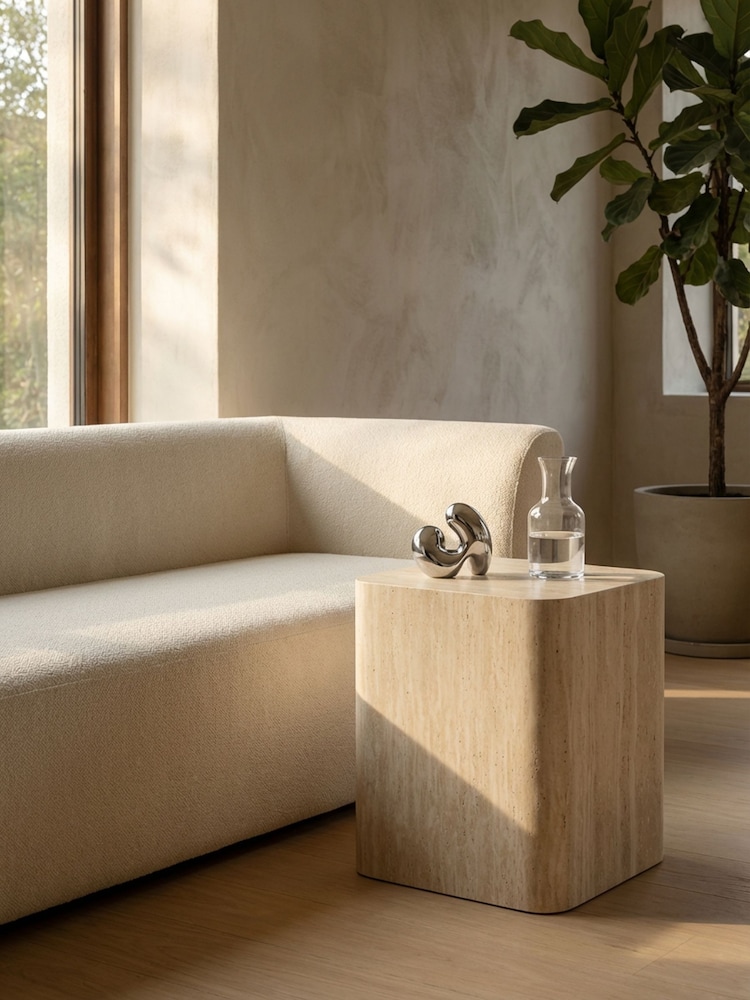 Cult Furniture Natural Sabel Square Wooden Side Table - Image 1 of 5 Cult Furniture Natural Sabel Square Wooden Side Table - Image 1 of 5