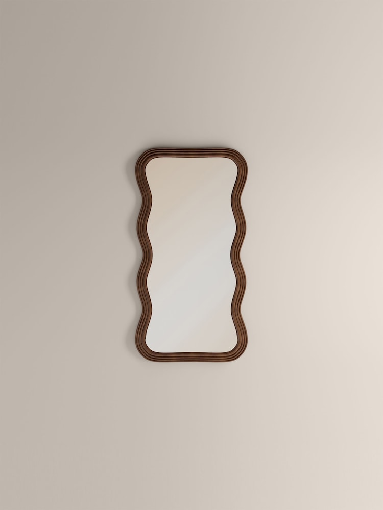 Cult Furniture Walnut Ridley Wavy Full Length Mirror - Image 2 of 3 Cult Furniture Walnut Ridley Wavy Full Length Mirror - Image 2 of 3
