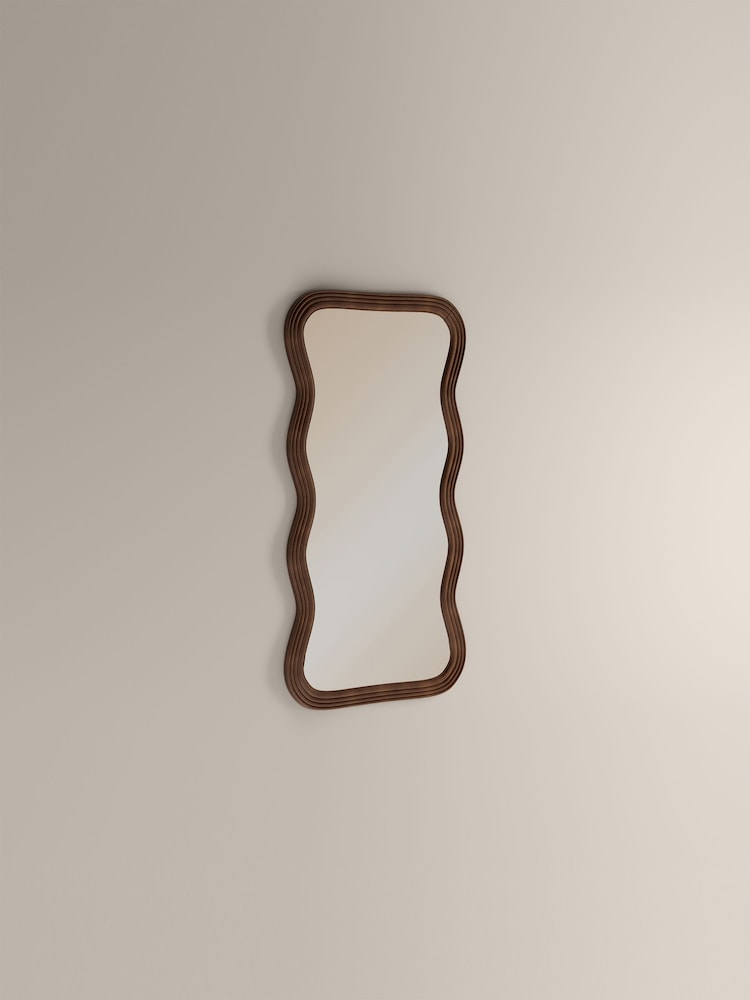 Cult Furniture Walnut Ridley Wavy Full Length Mirror - Image 3 of 3 Cult Furniture Walnut Ridley Wavy Full Length Mirror - Image 3 of 3