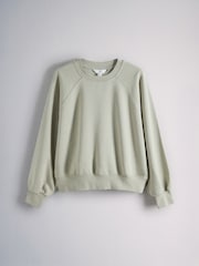 The Set 3 Pack Raglan Sleeve Crew Neck Sweat Top Khaki Green/Pink/Stone - Image 3 of 6