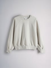 The Set 3 Pack Raglan Sleeve Crew Neck Sweat Top Khaki Green/Pink/Stone - Image 4 of 6