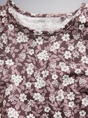 The Set 3 Pack Long Sleeve Jersey Skater Dress Purple Print/Stripe - Image 11 of 12