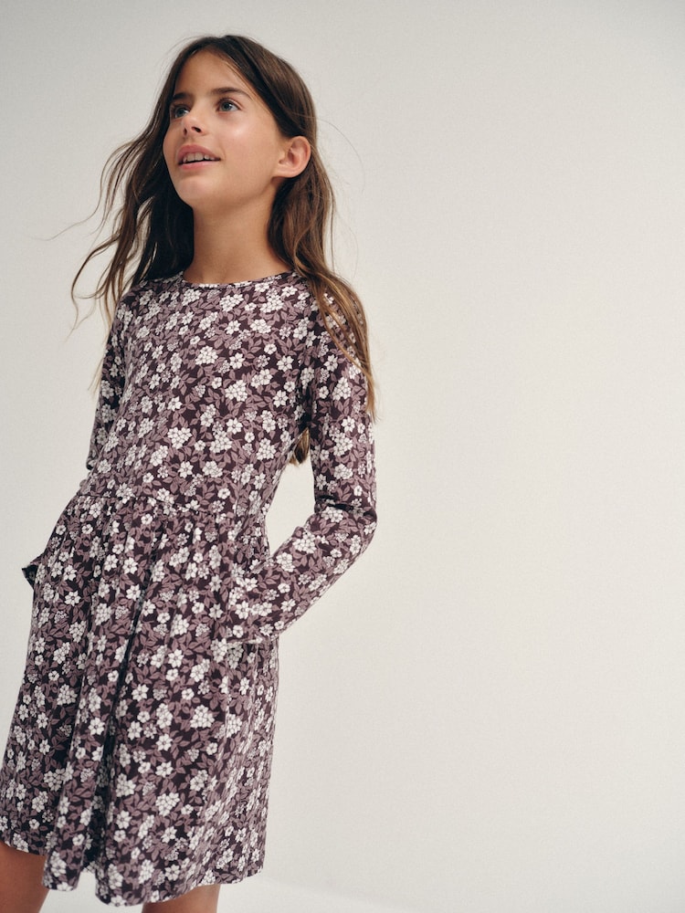 skater jersey dress Buy The Set 3 Pack Long Sleeve Purple Print/Stripe from Next USA Boohoo