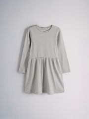 The Set 3 Pack Long Sleeve Jersey Skater Dress Purple Print/Stripe - Image 9 of 12