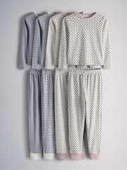 The Set 4 Pack Cotton Jersey Long Sleeve Snuggle Pyjamas Blue - Image 1 of 11