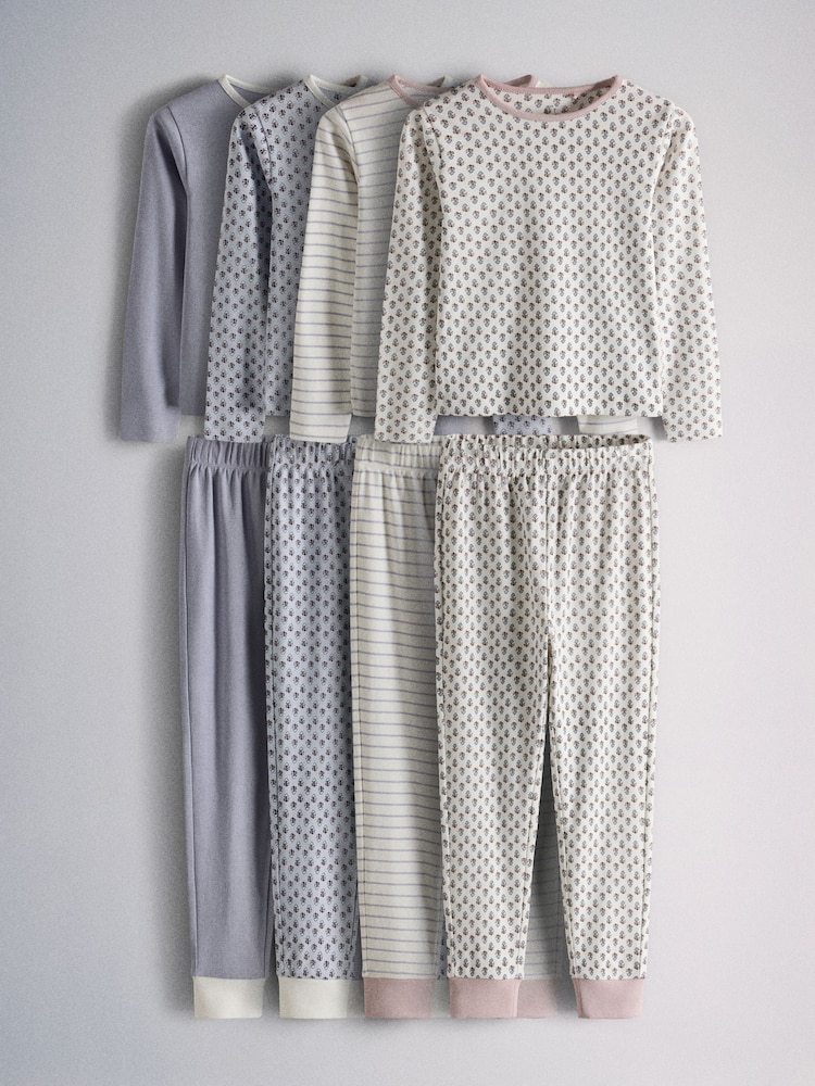 The Set 4 Pack Cotton Jersey Long Sleeve Snuggle Pyjamas Blue - Image 1 of 11 The Set 4 Pack Cotton Jersey Long Sleeve Snuggle Pyjamas Blue - Image 1 of 11