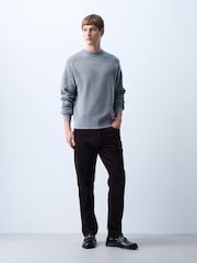 Dark Purple Slim Fit Motionflex Cord Trousers - Image 2 of 7