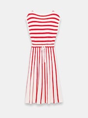Mint Velvet Red Striped Knit Midi Dress - Image 4 of 5