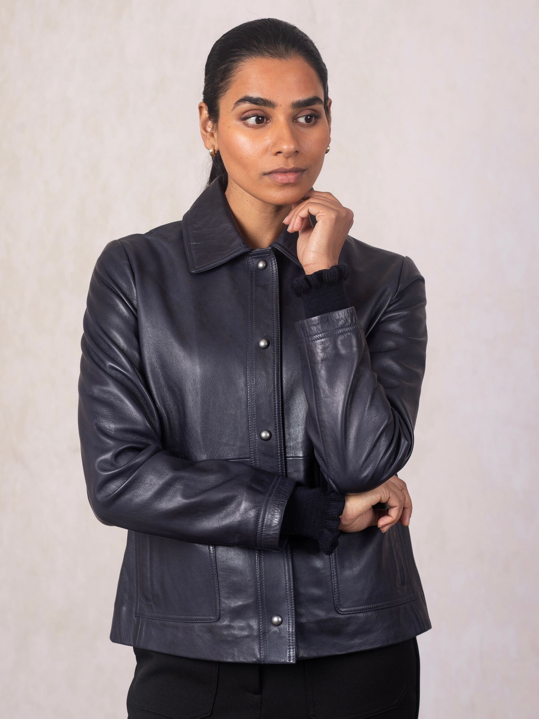 Buy Lakeland Leather Blue Newby Collared Jacket from Next USA