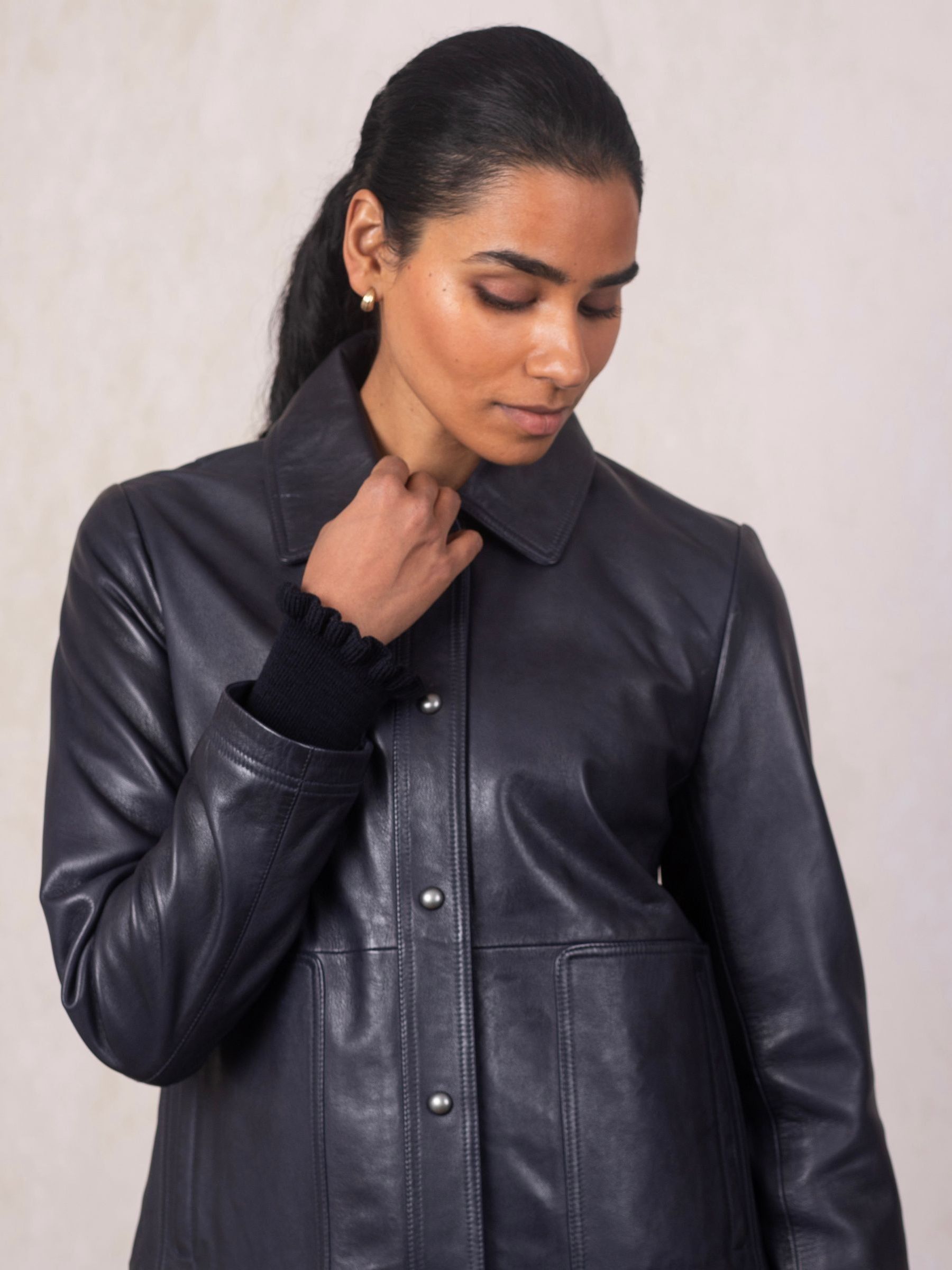 Buy Lakeland Leather Blue Newby Collared Jacket from Next USA
