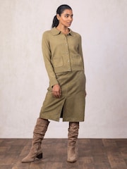 Lakeland Leather Green Skelwith Pencil Skirt - Image 3 of 6