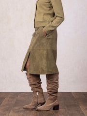 Lakeland Leather Green Skelwith Pencil Skirt - Image 5 of 6