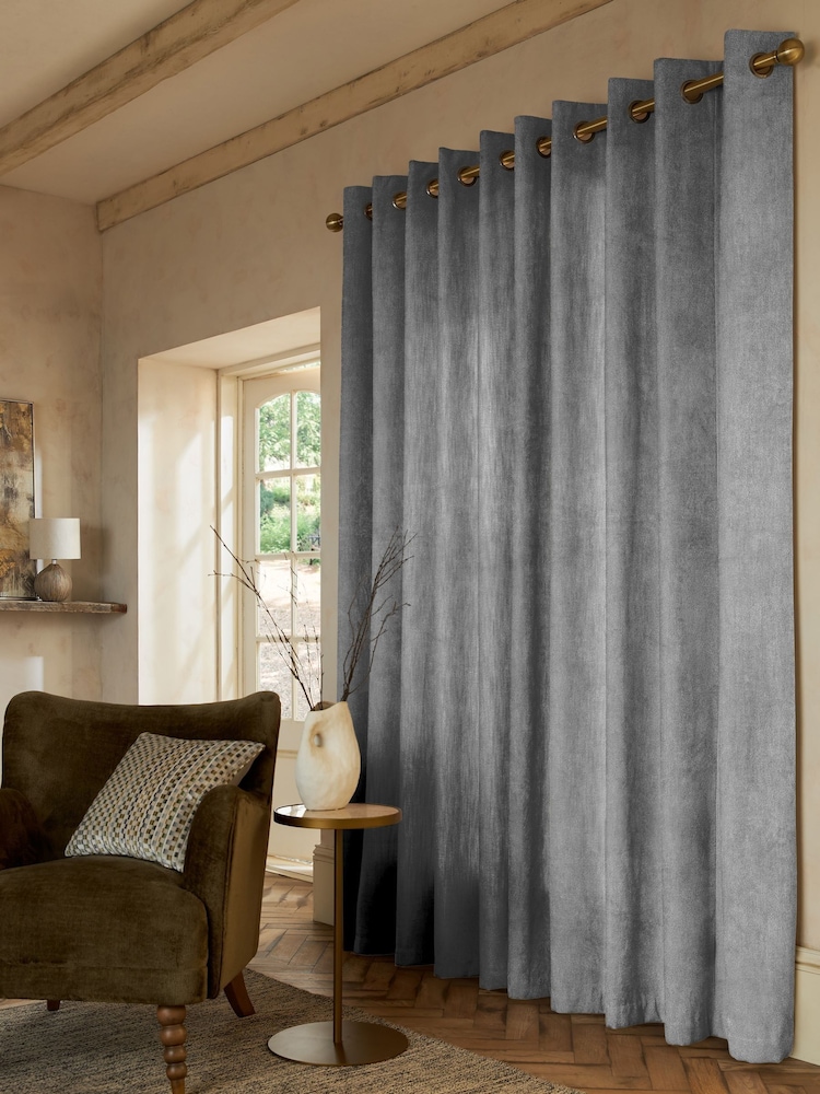Grey Mohair Made to Measure Curtain - Image 2 of 9