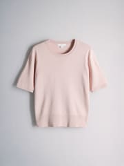 The Set 4 Pack Crew Neck Fine Knit T-Shirts Light Pink/Mauve - Image 3 of 7