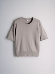 The Set 4 Pack Crew Neck Fine Knit T-Shirts Light Pink/Mauve - Image 4 of 7