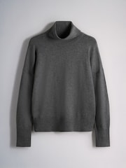 The Set 3 Pack Fine Knit Roll Neck Jumpers Navy Blue/Charcoal Grey/Burgundy Red - Image 2 of 6