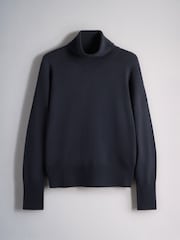 The Set 3 Pack Fine Knit Roll Neck Jumpers Navy Blue/Charcoal Grey/Burgundy Red - Image 4 of 6