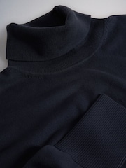 The Set 3 Pack Fine Knit Roll Neck Jumpers Navy Blue/Charcoal Grey/Burgundy Red - Image 5 of 6