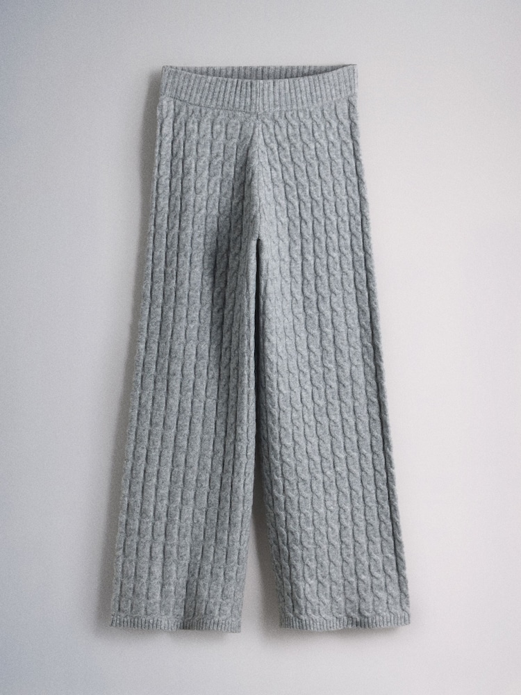 The Set Cable Knit Jumper and Joggers Co-ord Set Grey - Image 2 of 5