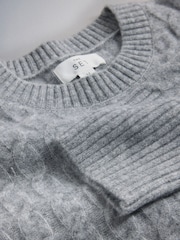 The Set Cable Knit Jumper and Joggers Co-ord Set Grey - Image 4 of 5