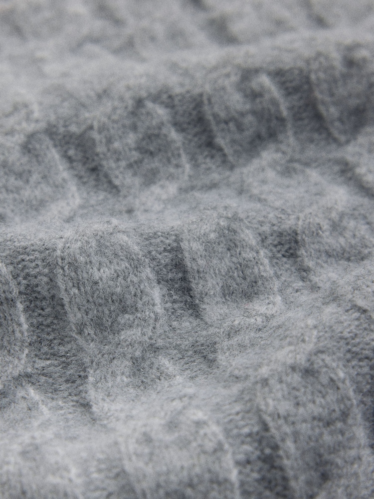 The Set Cable Knit Jumper and Joggers Co-ord Set Grey - Image 5 of 5