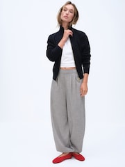 The Set 2 Pack Zip Through Jumpers With Wool Dark Navy - Dark Charcoal Marl/Grey - Image 2 of 12