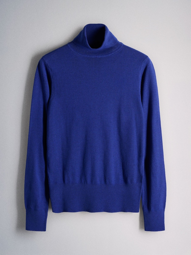 The Set 3 Pack Roll Neck Jumpers With Wool Dark Grey/Charcoal Grey/Halogen Blue/Navy - Image 2 of 6