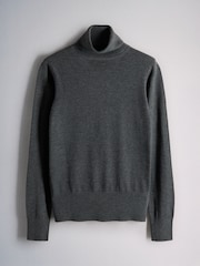 The Set 3 Pack Roll Neck Jumpers With Wool Dark Grey/Charcoal Grey/Halogen Blue/Navy - Image 4 of 6