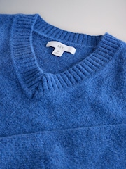 The Set 2 Pack V-Neck Jumpers With Wool Light Grey Marl Nouvean/Navy - Image 4 of 5