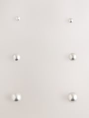 Sterling Silver Ball Stud Earrings 3 Pack - Image 1 of 1