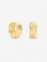 Jon Richard Gold Tone Quilted Hoop Earrings - Image 1 of 3