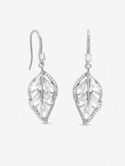 Jon Richard Silver Tone Crytal Leaf Drop Earrings - Image 1 of 3