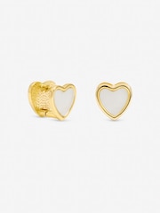 Jon Richard Cream Mother of Pearl Heart Hoop Earrings - Image 1 of 3