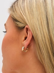 Jon Richard Cream Mother of Pearl Heart Hoop Earrings - Image 3 of 3