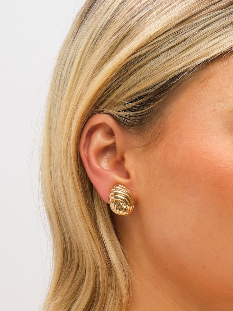 Jon Richard Gold Tone Shell Clip Earrings - Image 1 of 3
