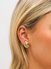 Jon Richard Gold Tone Shell Clip Earrings - Image 2 of 3