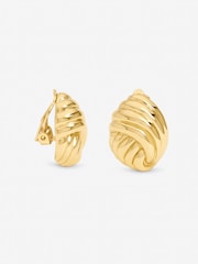 Jon Richard Gold Tone Shell Clip Earrings - Image 3 of 3