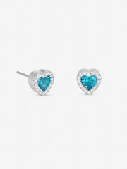 Jon Richard Blue Heart Stud Earrings - Image 2 of 2