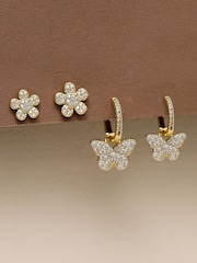 Jon Richardトーンバタフライフープピアス2個セット - 画像 1 / 1